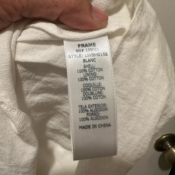 Frame White Mini Dress Sleeveless V Neck w Embroidery & Tiered Layers Size Small - Picture 4 of 5